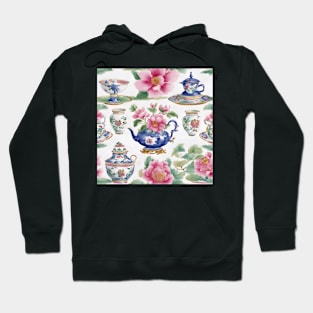 Porcelain and chinoiserie peonies Hoodie